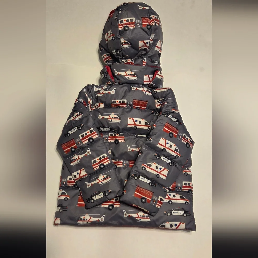 Onekid The Road Coat Red & Gray Winter Car Seat Coat -  Boys / Toddler 4T EUC